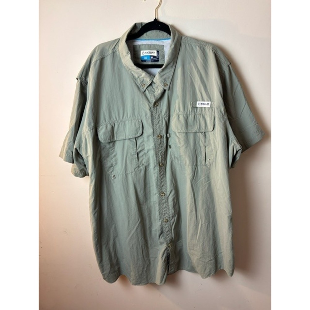 Mens Magellan 4XL Outdoors Angler Fit Fish Gear Shirt Button Front Relaxed